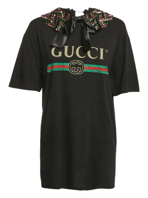 Gucci Pre-Owned embellished-collar cotton T-shirt