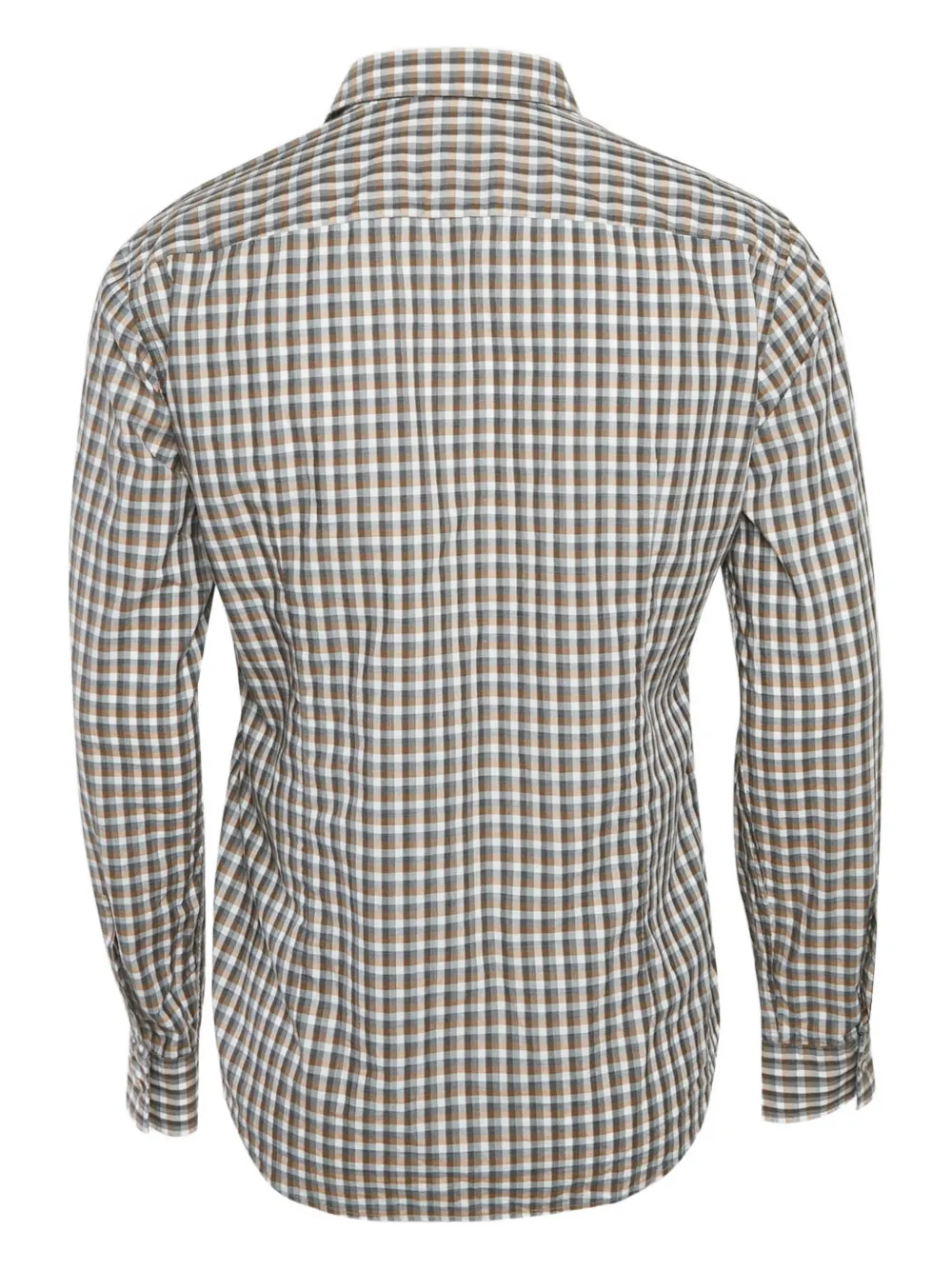 Pre-owned Hugo Boss Checked Cotton Shirt In Brown