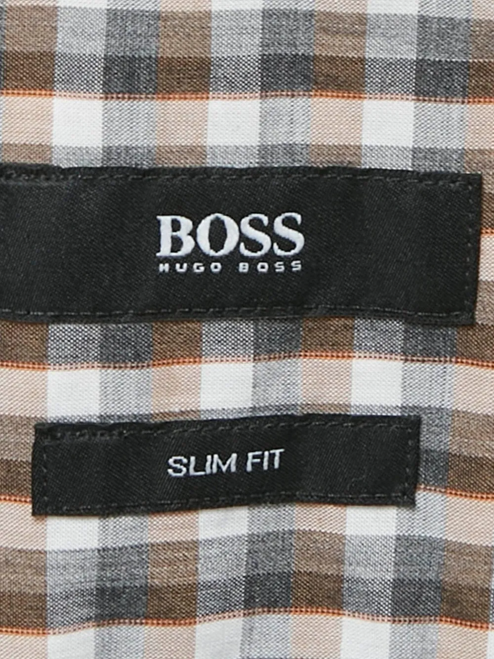 Pre-owned Hugo Boss Checked Cotton Shirt In Brown