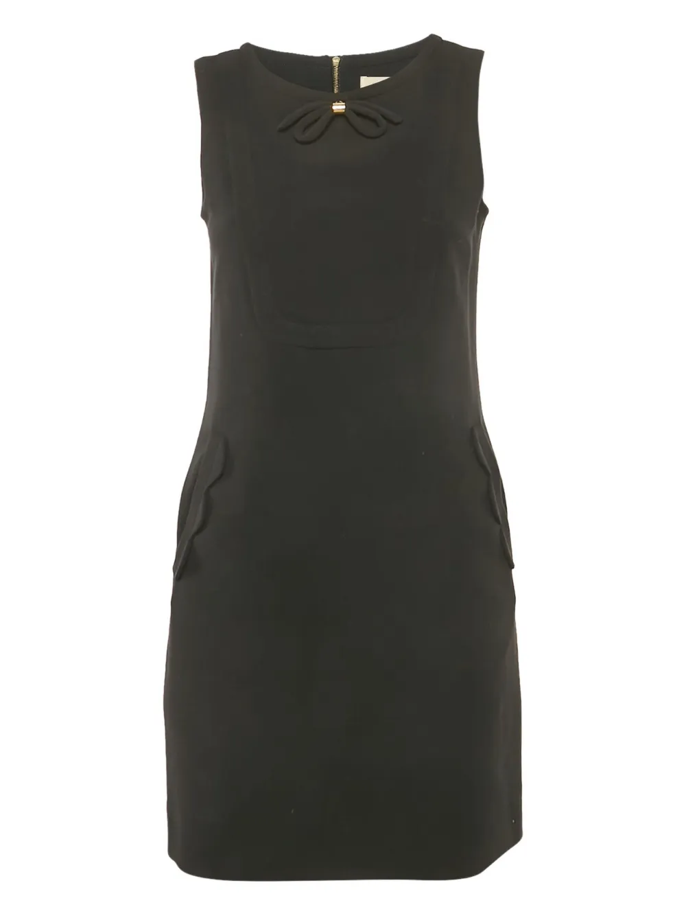 Pre-owned Sandro Bow-detail Mini Dress In Black