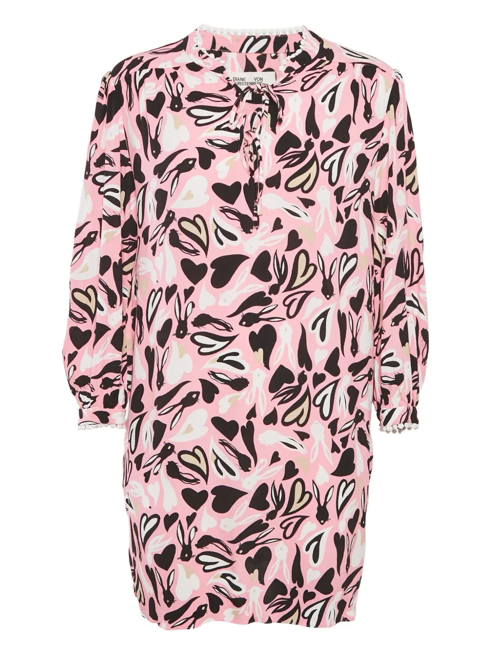 DVF Diane von Furstenberg vestido corto con estampado gráfico | rosado | Image 1