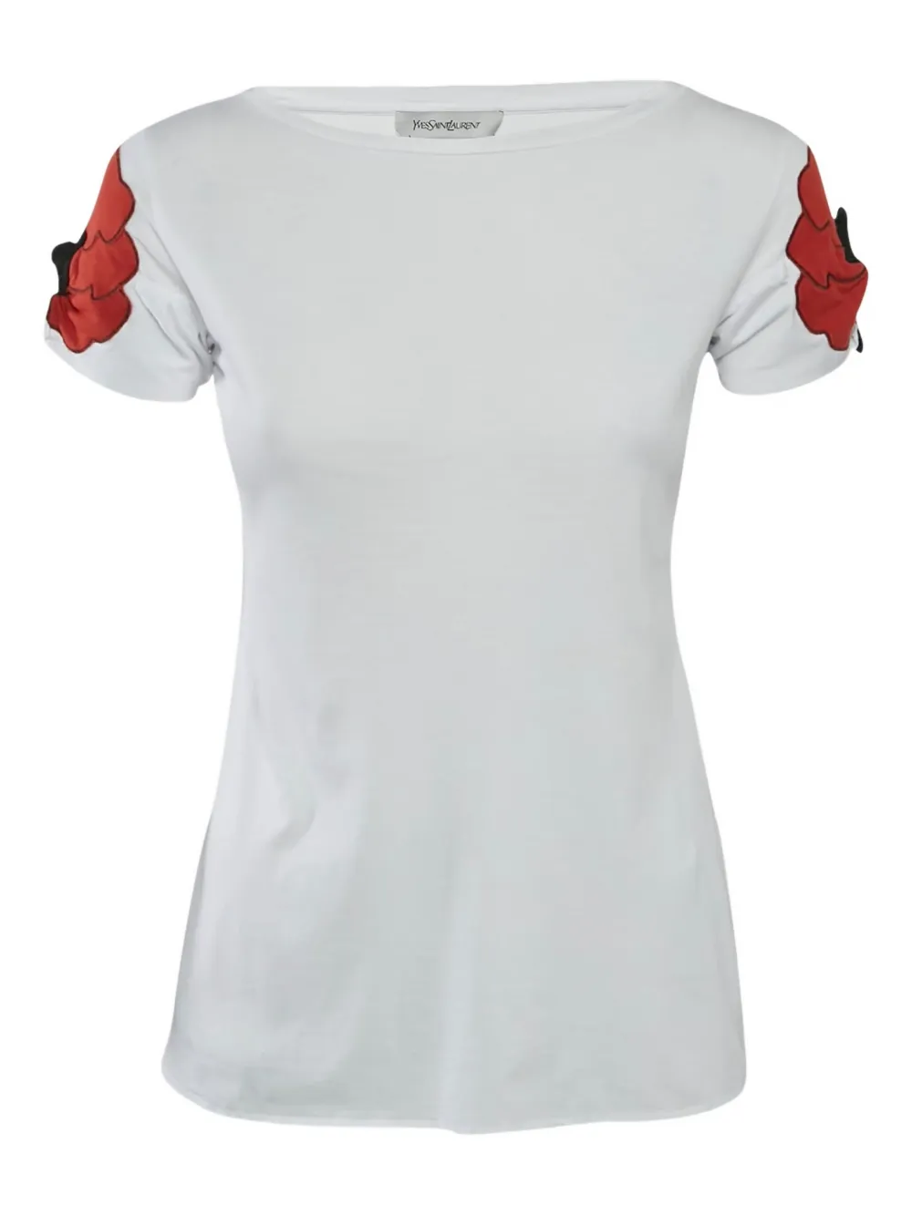 Saint Laurent Pre-Owned top con aplique floral | blanco | Image 1