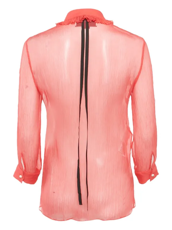 Gucci Pre-Owned ラッフルディテール シルクトップ | ピンク | FARFETCH JP