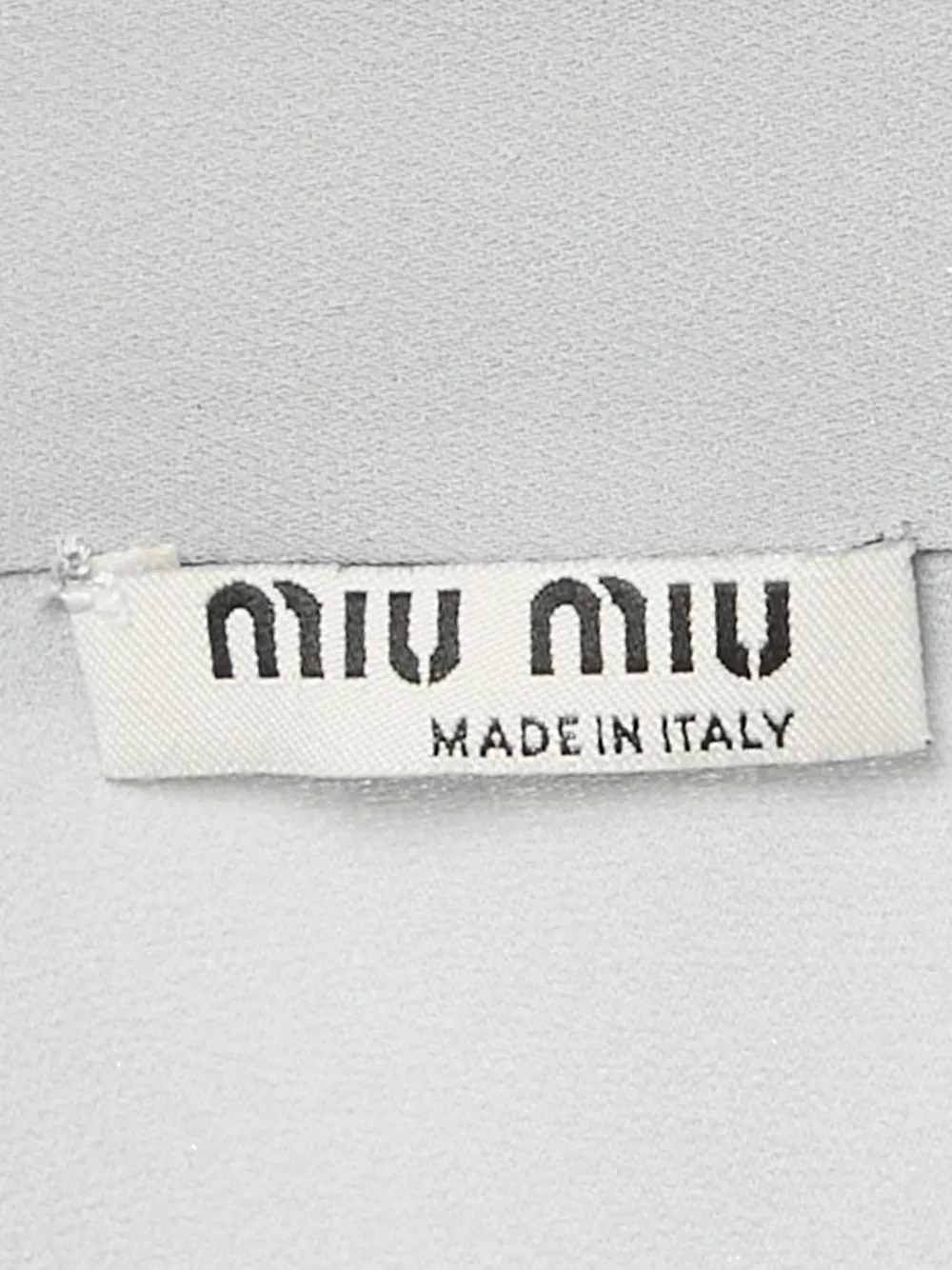 Pre-owned Miu Miu Neck-tie Silk Top In Gray