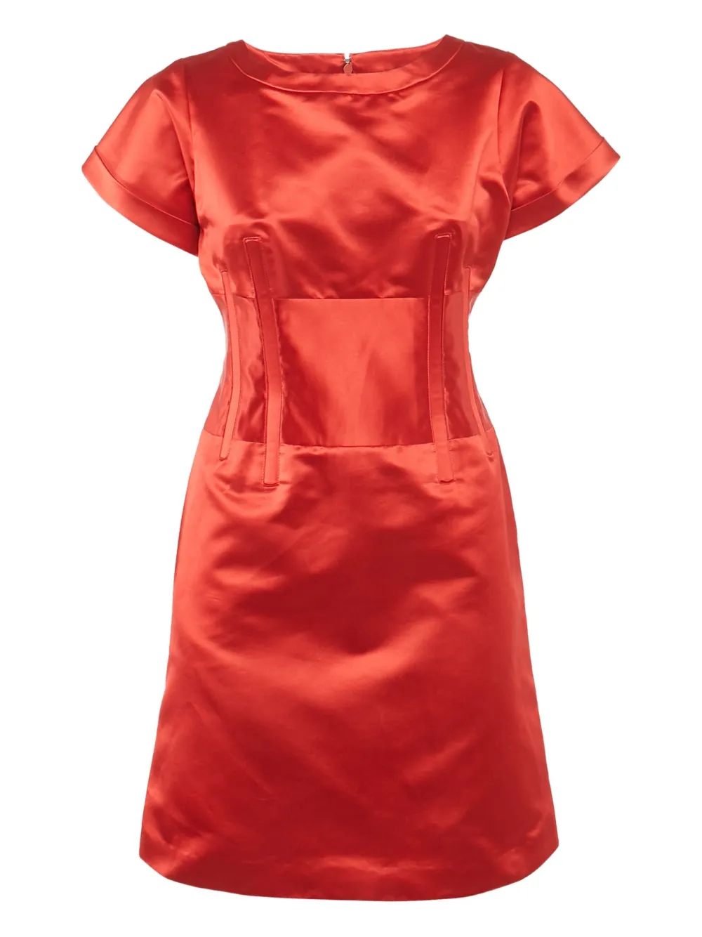 Pre-owned Celine Satin Corset Dress In Red