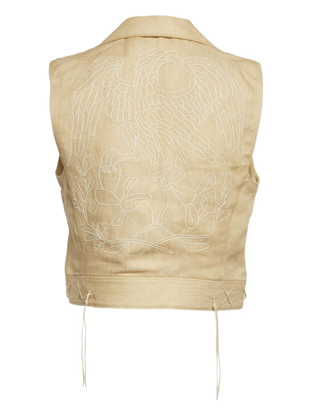 Pre-owned Polo Ralph Lauren Buttoned Linen Vest In Neutral