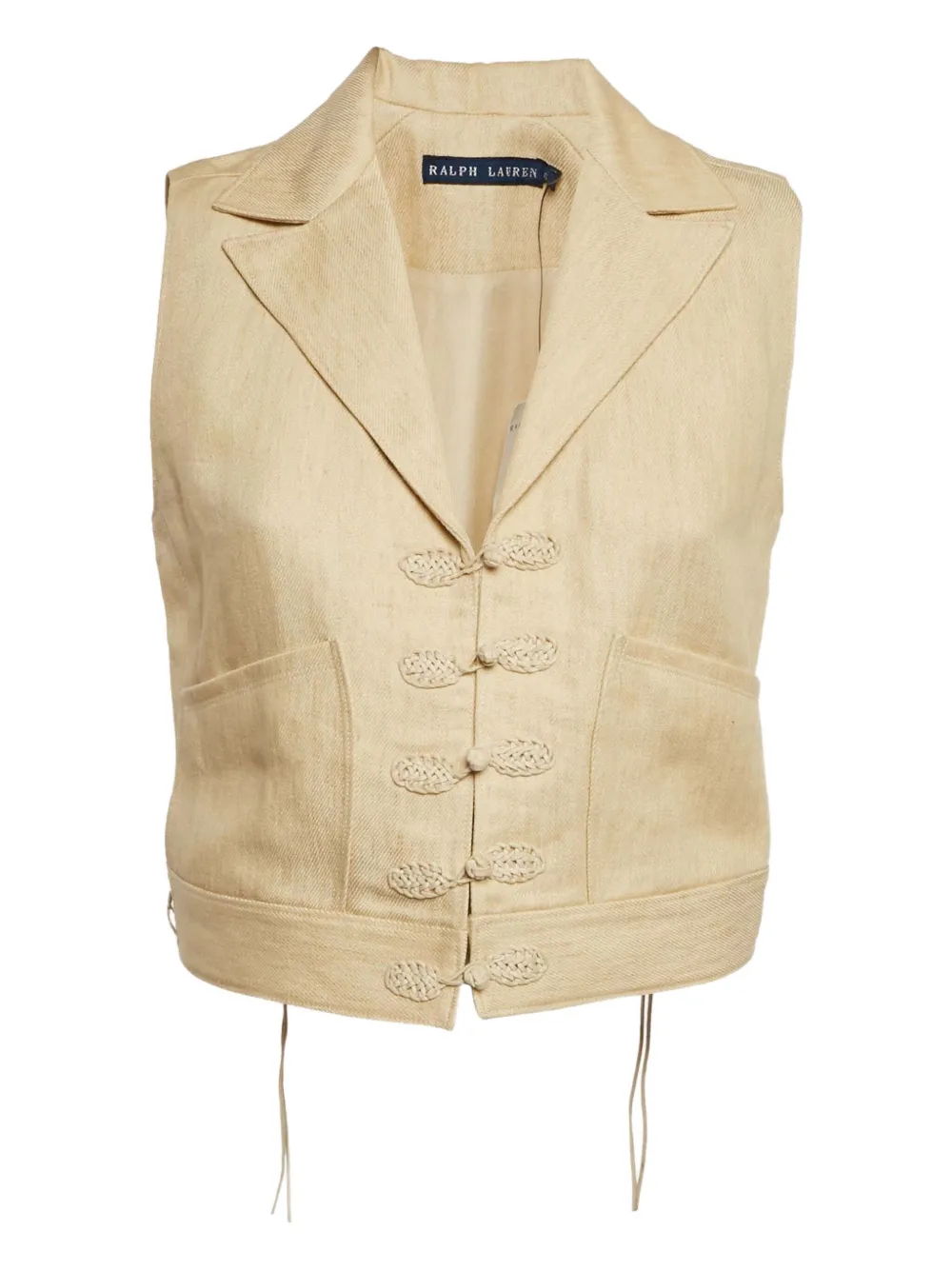 Pre-owned Polo Ralph Lauren Buttoned Linen Vest In Neutral
