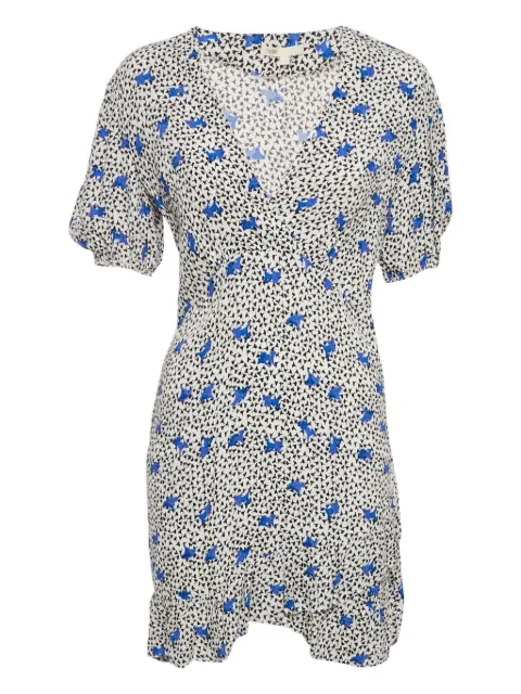 Maje all-over print ruffle mini dress