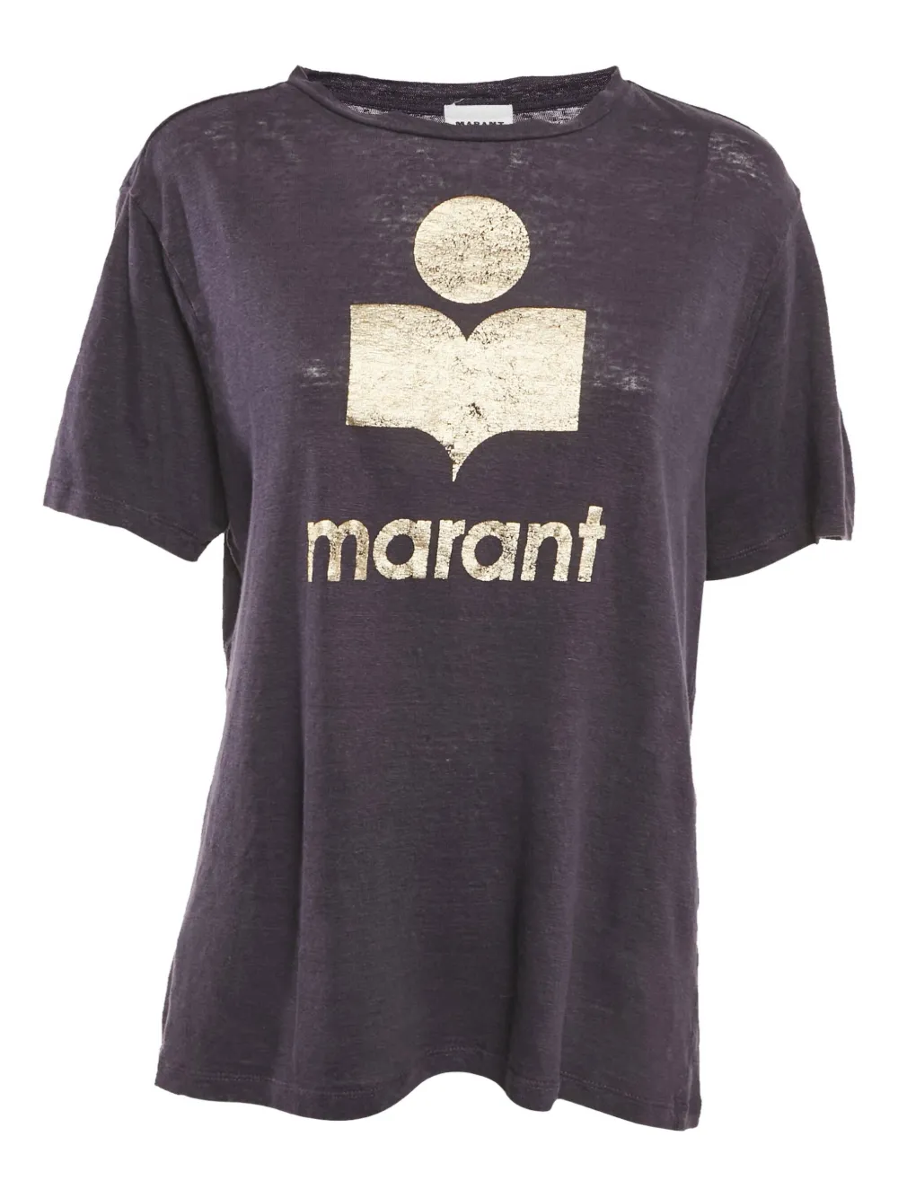 MARANT ÉTOILE T-shirt in lino con logo - Viola