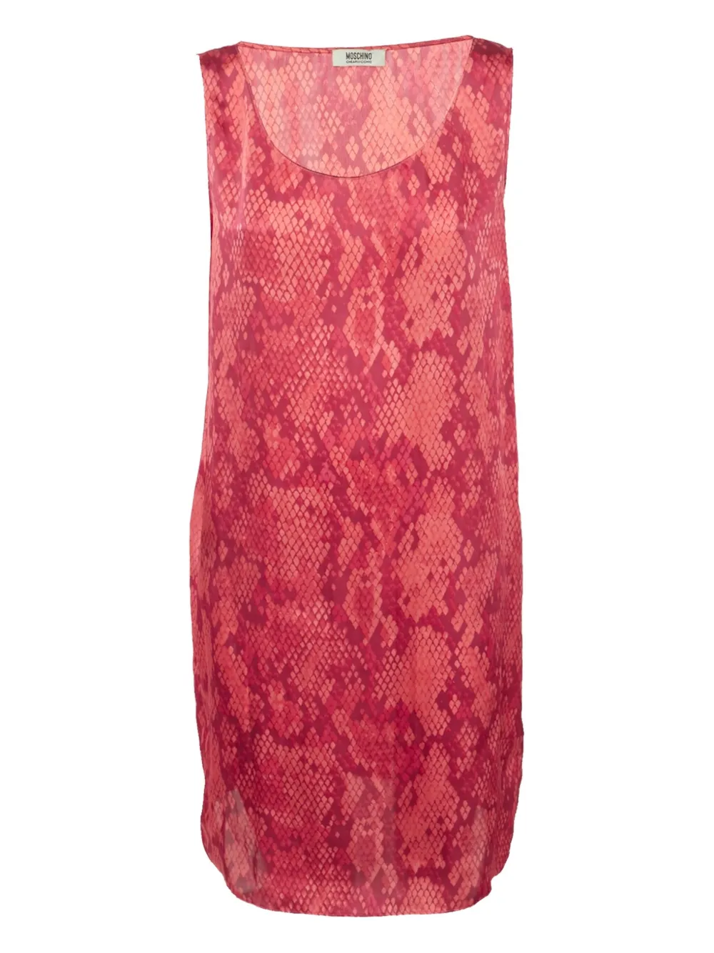 Moschino Pre-Owned Abito smanicato con stampa - Rosso