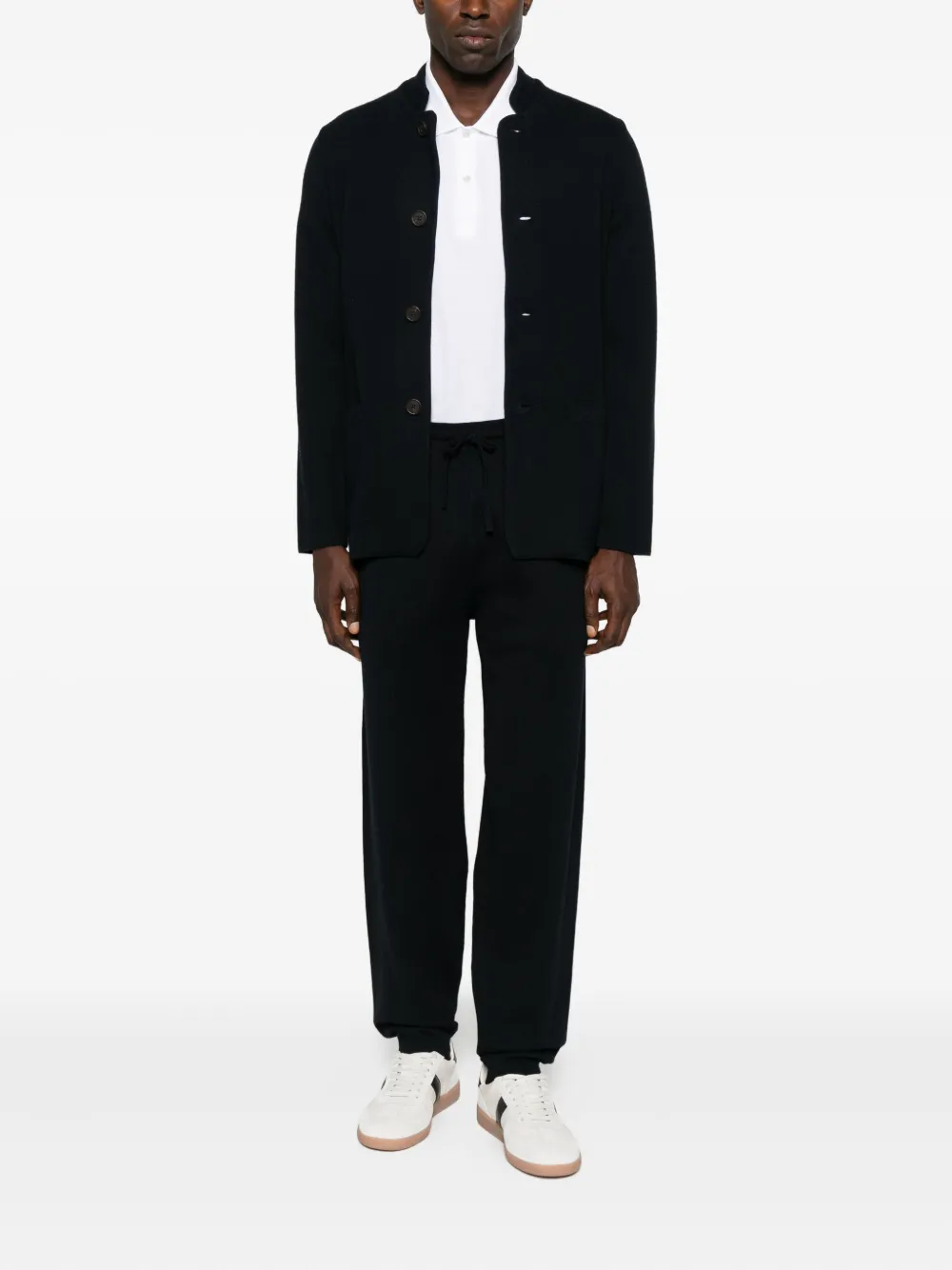 Emporio Armani Straight broek met trekkoord - Blauw
