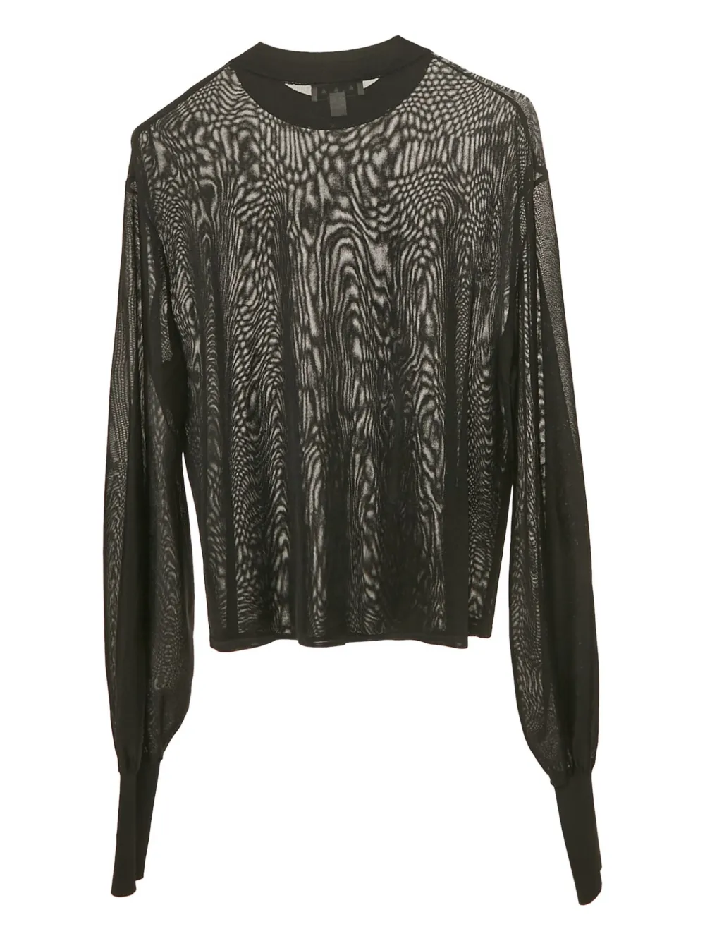 Alaïa Pre-Owned top translúcido manga larga | negro | Image 1