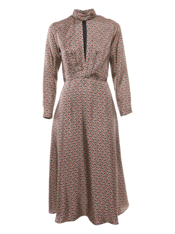 sandro floral print silk dress SANDRO paisley-print Silk Dress | Blue