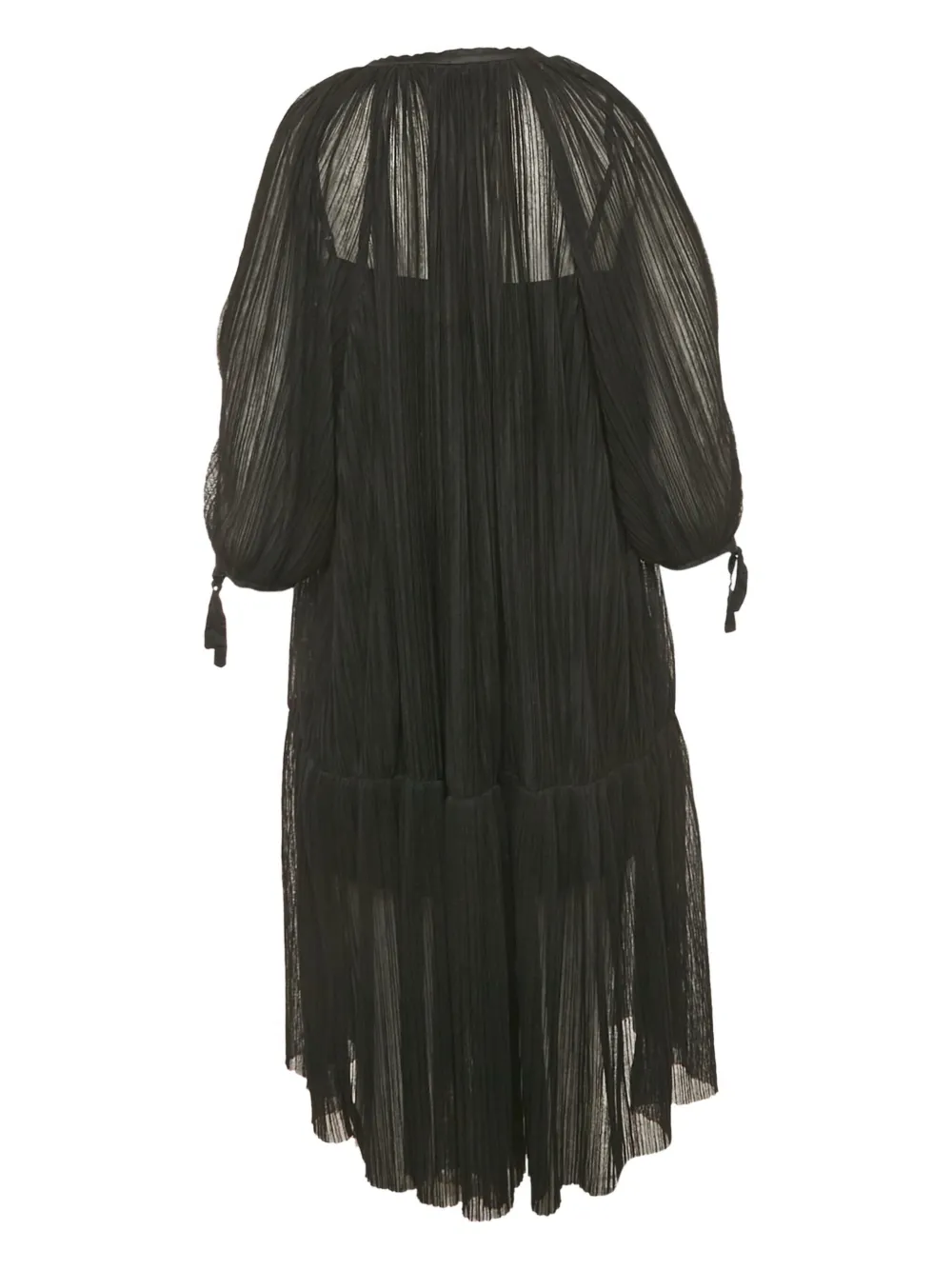 SANDRO Pliss� jurk met verlaagde taille - Zwart