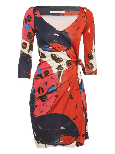 DVF Diane von Furstenberg print tie-detail mini dress