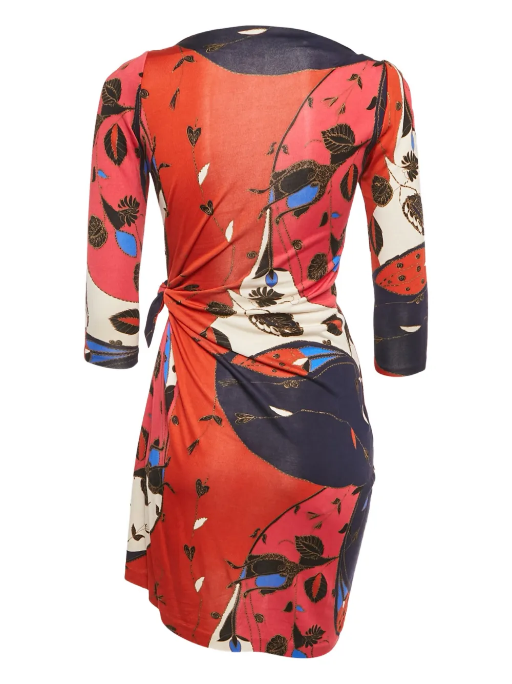 DVF Diane von Furstenberg Mini-jurk met strikdetail en print - Rood