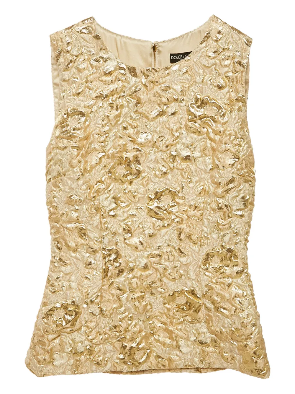 Pre-owned Dolce & Gabbana Lurex Textured Top In Gold