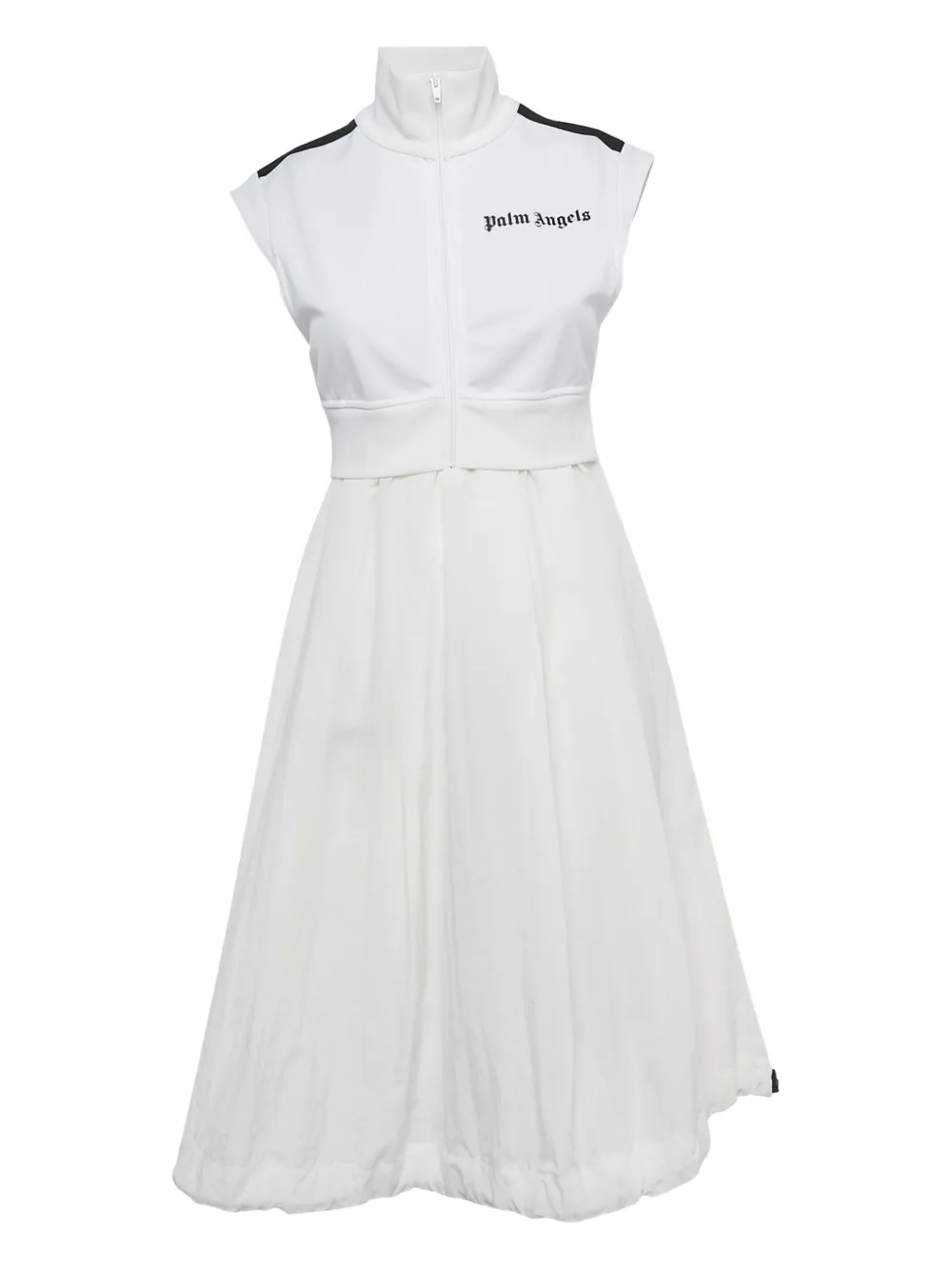 Pre-owned Palm Angels Logo-detail Jersey Midi Dress In White