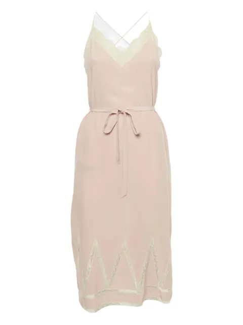 Zadig&Voltaire slip dress midi con ribete de encaje