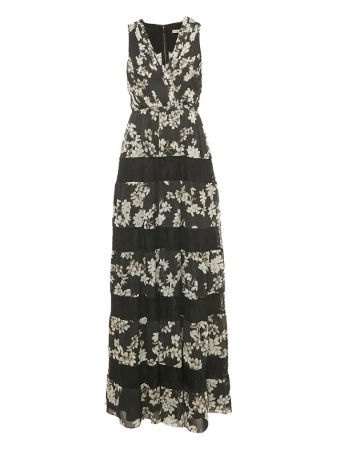 alice + olivia floral-lace tiered maxi dress