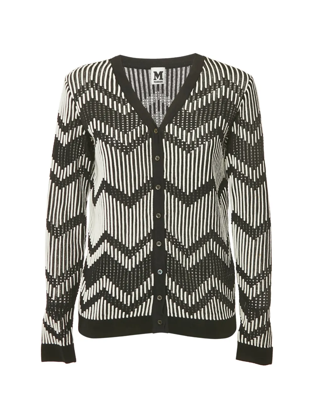 Missoni Pre-Owned Cardigan in maglia con motivo a zig zag - Nero