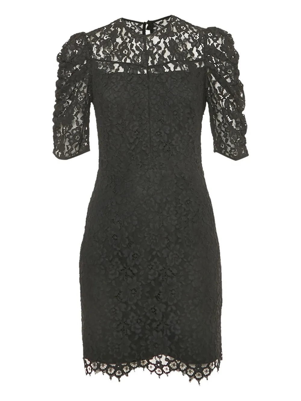 Pre-owned Sandro Floral-lace Mini Dress In Black