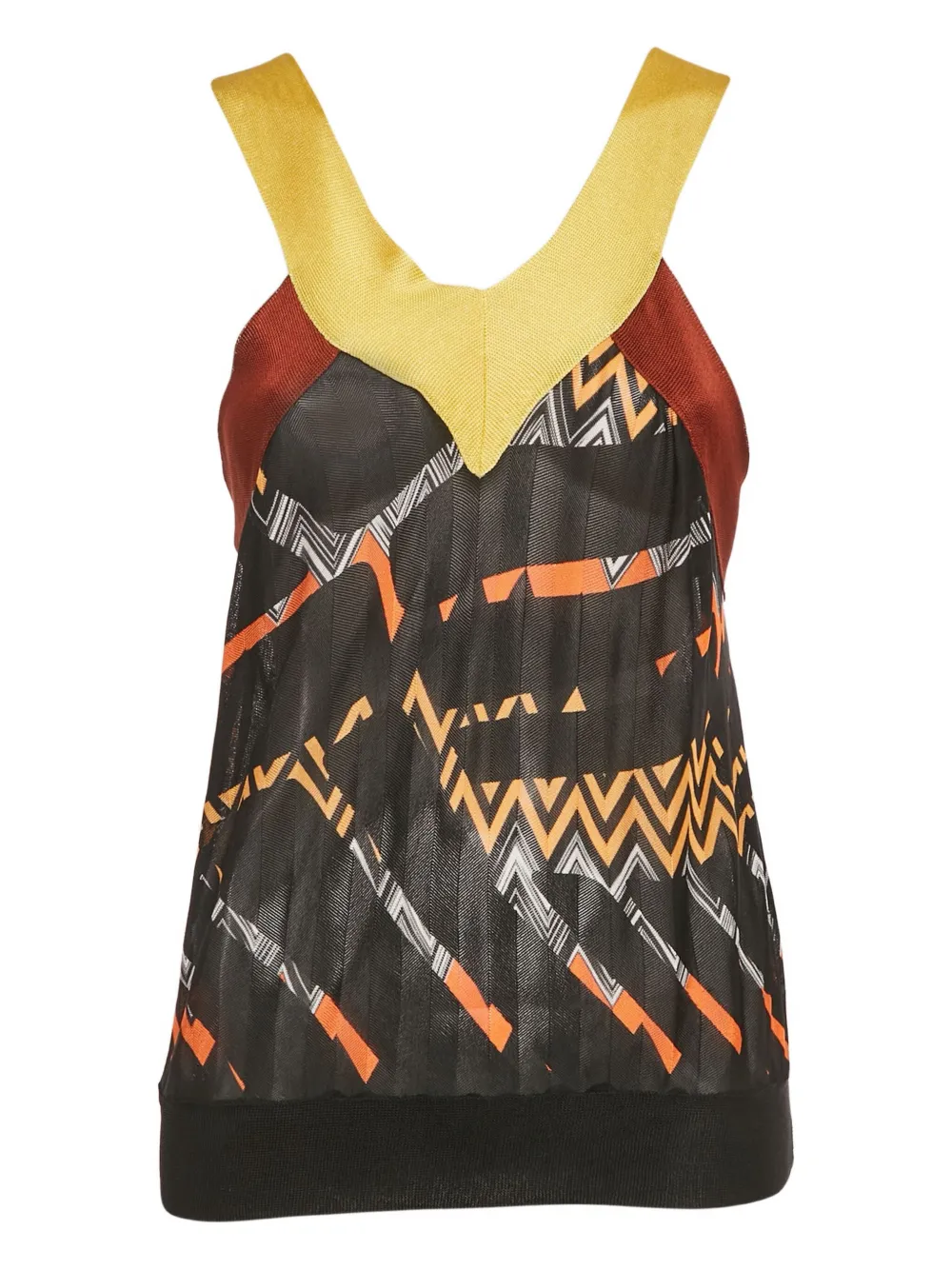 Missoni Pre-Owned Top smanicato con motivo a zigzag - Nero