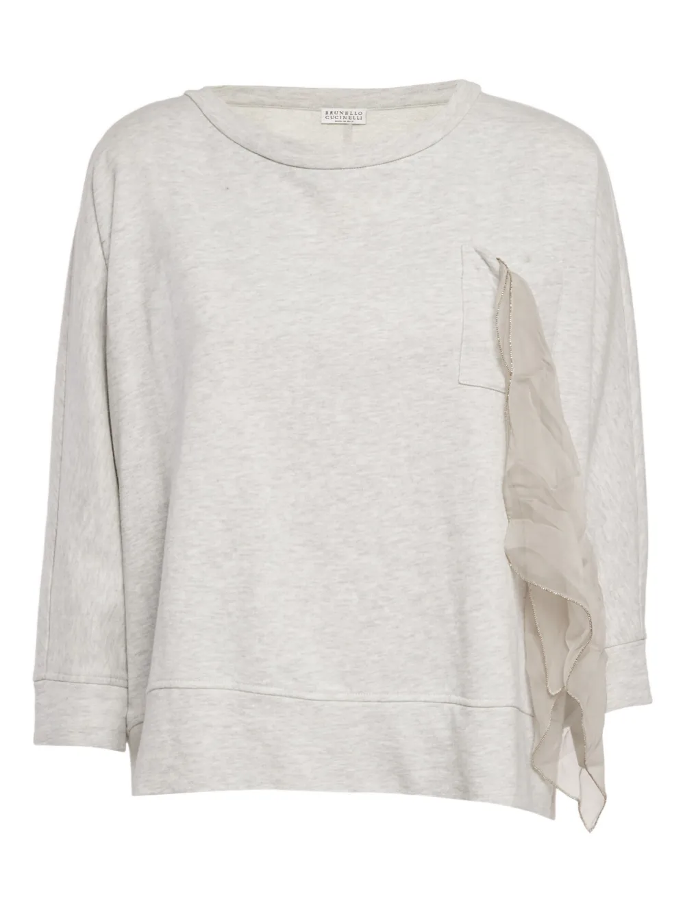 Brunello Cucinelli ruffle-detail top | Grey | Image 1