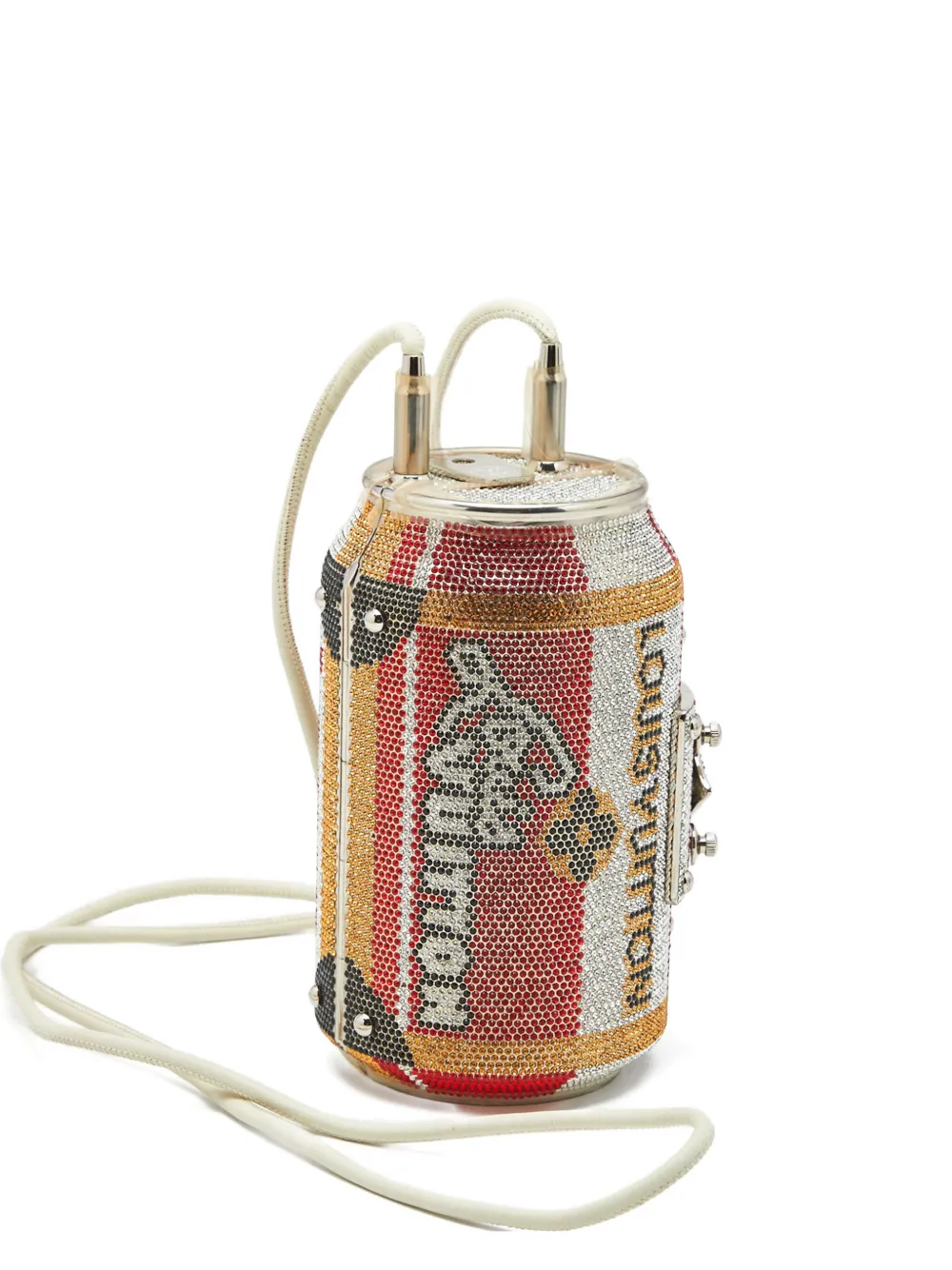 Pre-owned Louis Vuitton Crystal-embellished Drink-it Shoulder Bag In Silver