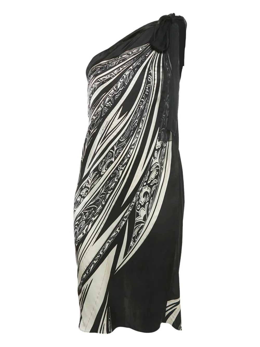 Just Cavalli Abito monospalla con stampa astratta - Nero