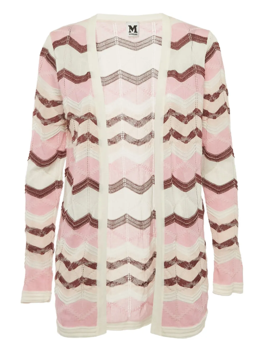 Pre-owned Missoni Chevron-knit Cardigan In Pink