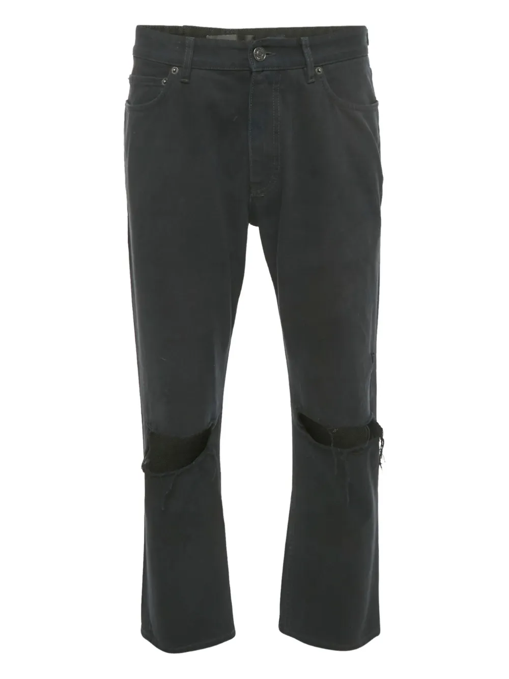 Pre-owned Balenciaga Knee-rip Straight-leg Jeans In Black