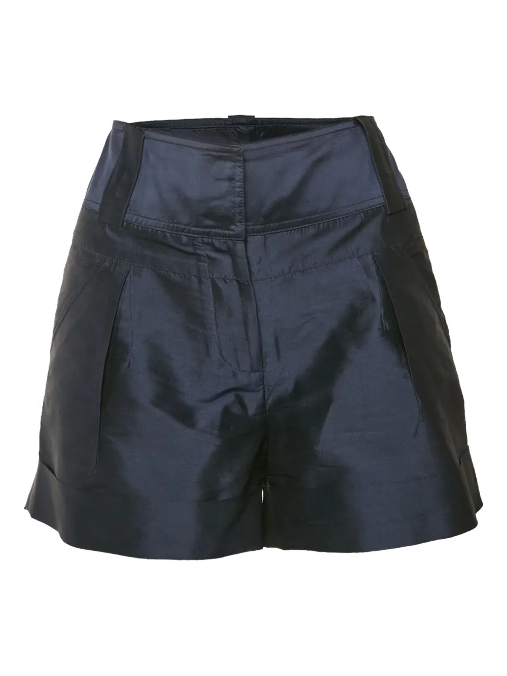 Pre-owned Diane Von Furstenberg Silk Pleated Shorts In Blue