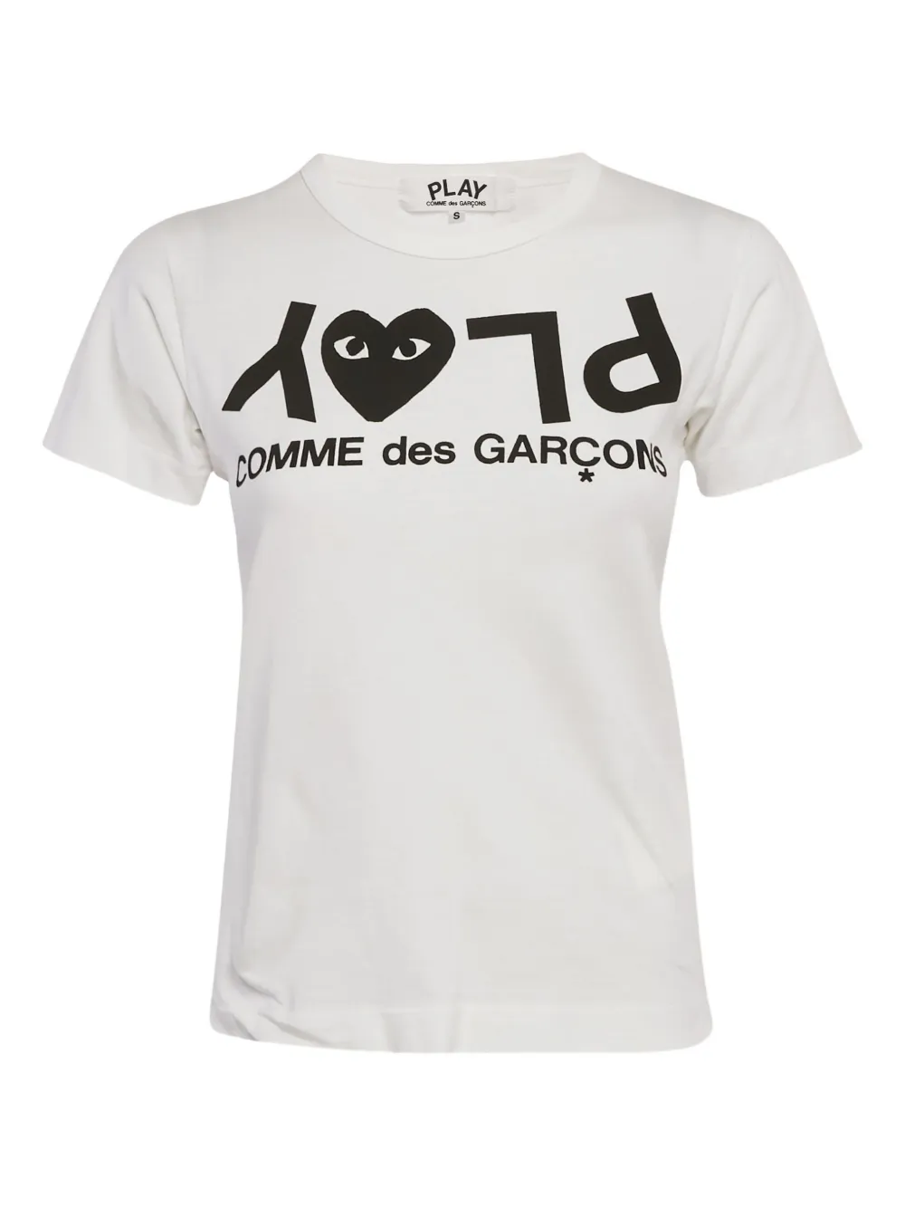Pre-owned Comme Des Garçons Heart-logo T-shirt In White