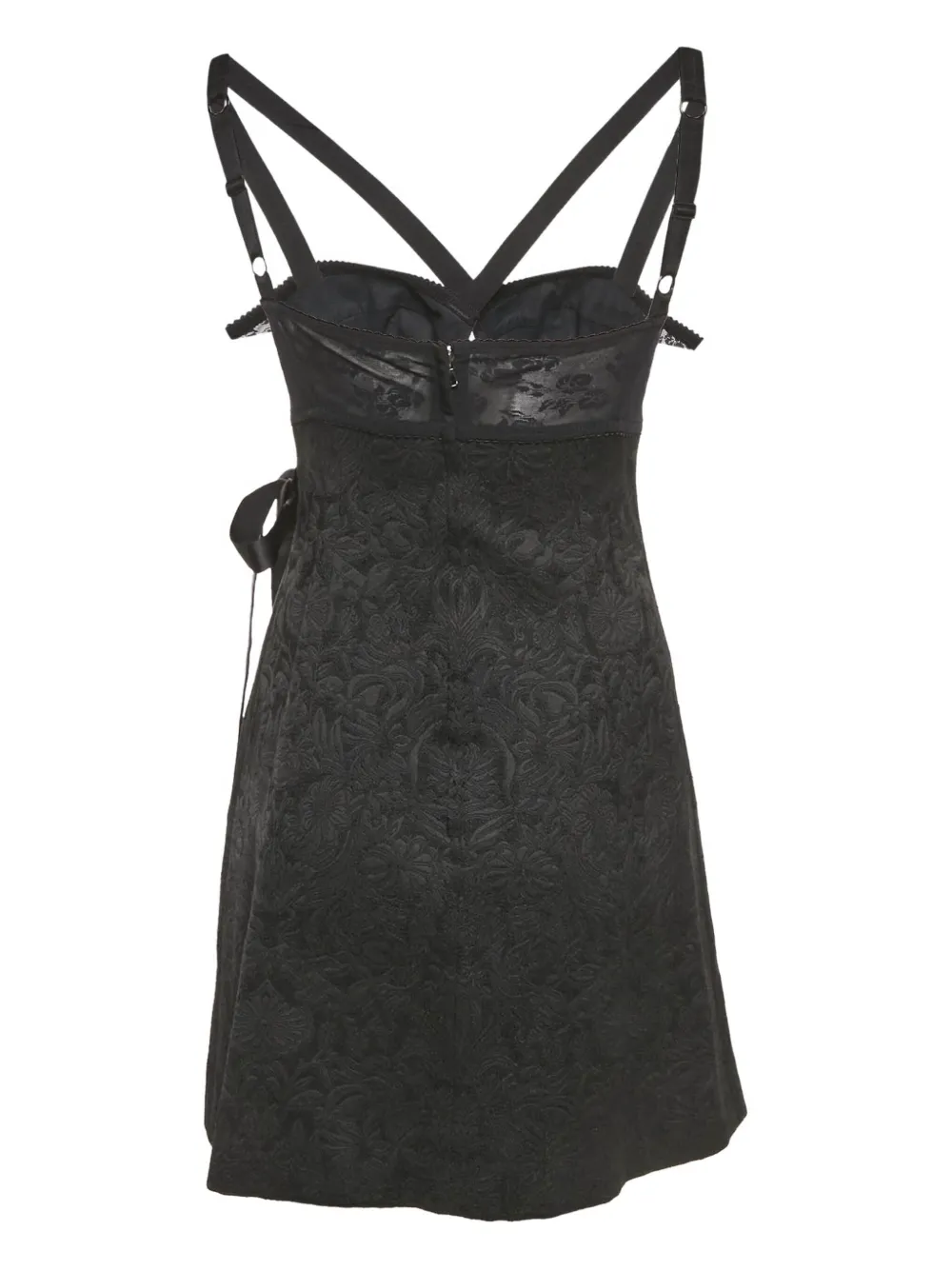 Dolce & Gabbana Pre-Owned Bustier midi-jurk met jacquard - Zwart