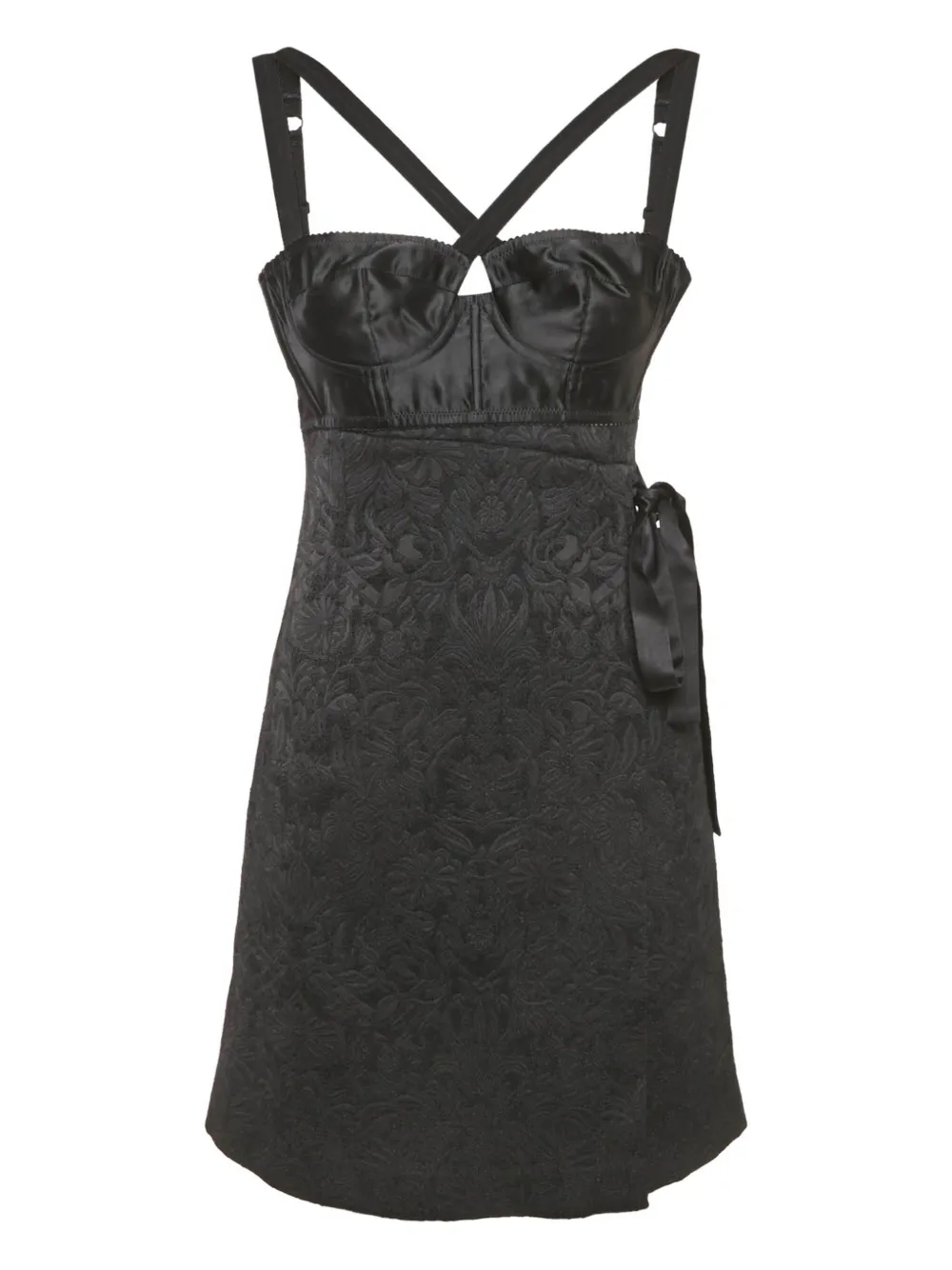 Dolce & Gabbana Pre-Owned jacquard bustier midi dress - Black