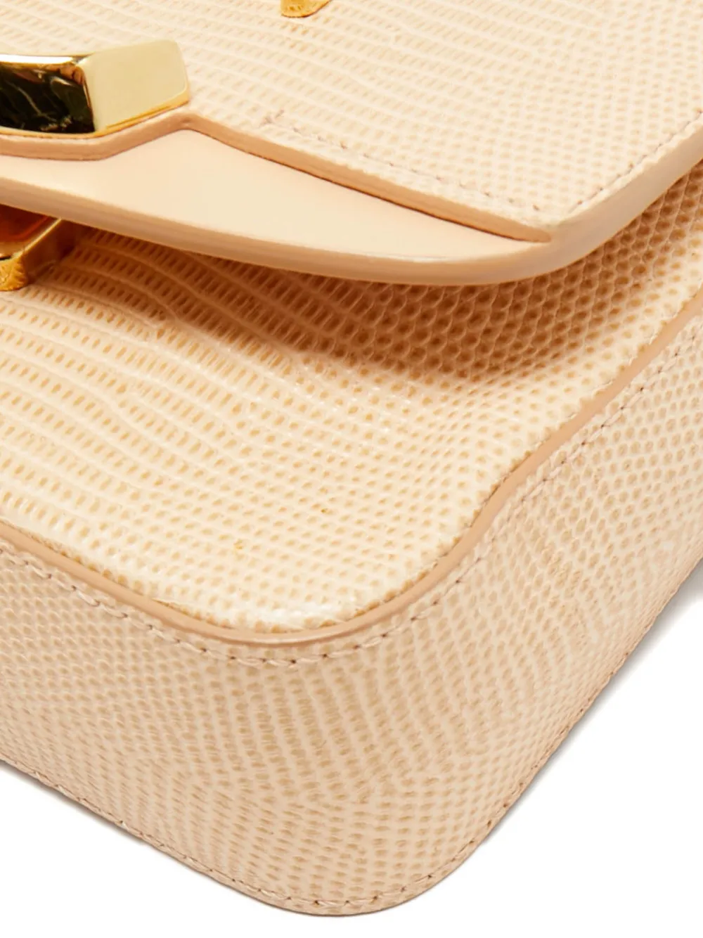 Pre-owned Chloé Mini C Lizard-embossed Cross Body Bag In Brown