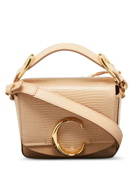 Chloé Pre-Owned mini C lizard-embossed cross body bag