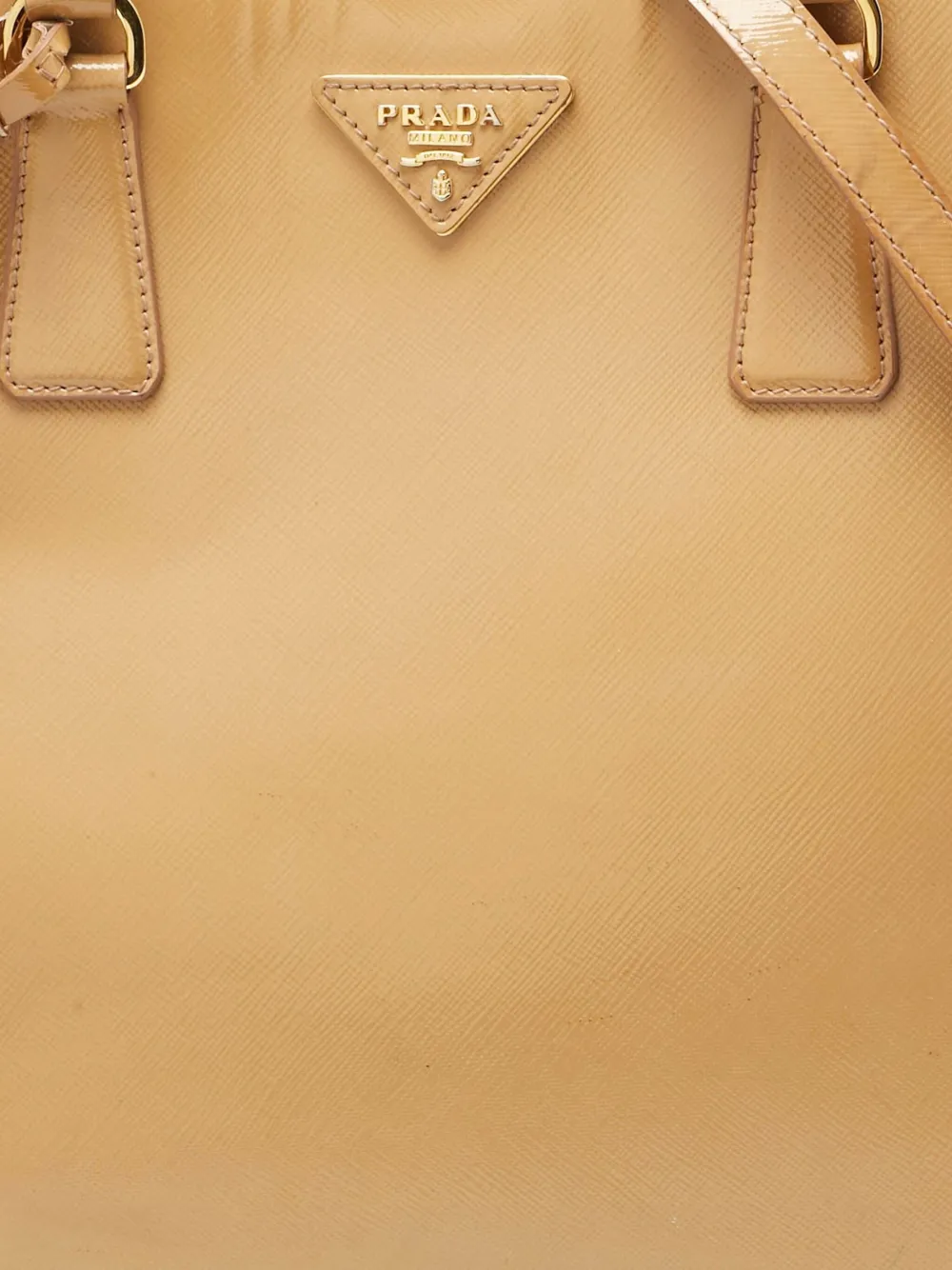 Pre-owned Prada Gardener Patent Leather Tote Bag In Brown