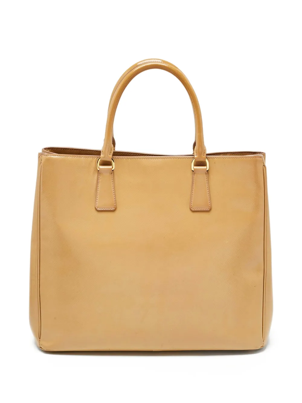 Pre-owned Prada Gardener Patent Leather Tote Bag In Brown