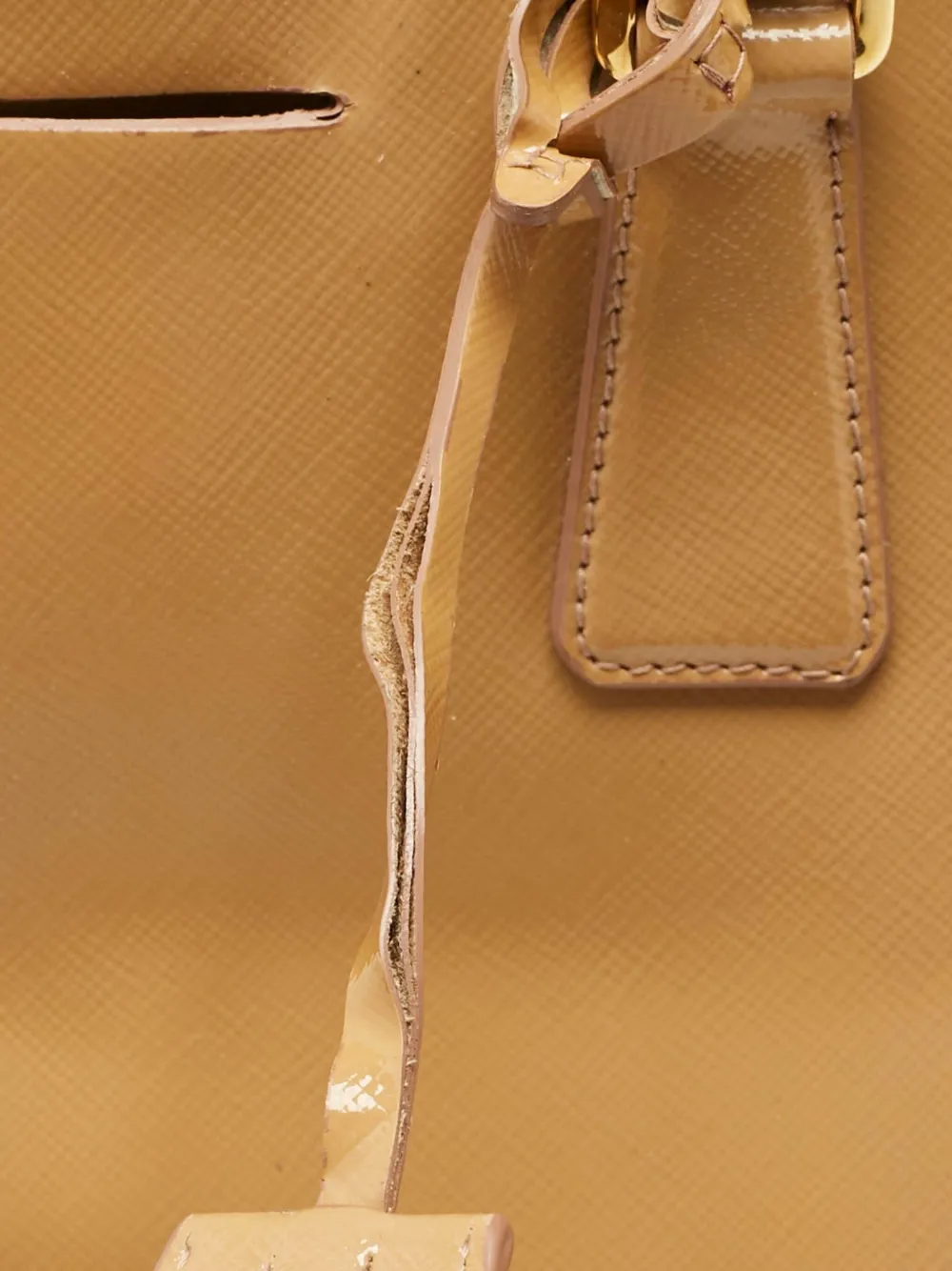 Pre-owned Prada Gardener Patent Leather Tote Bag In Brown