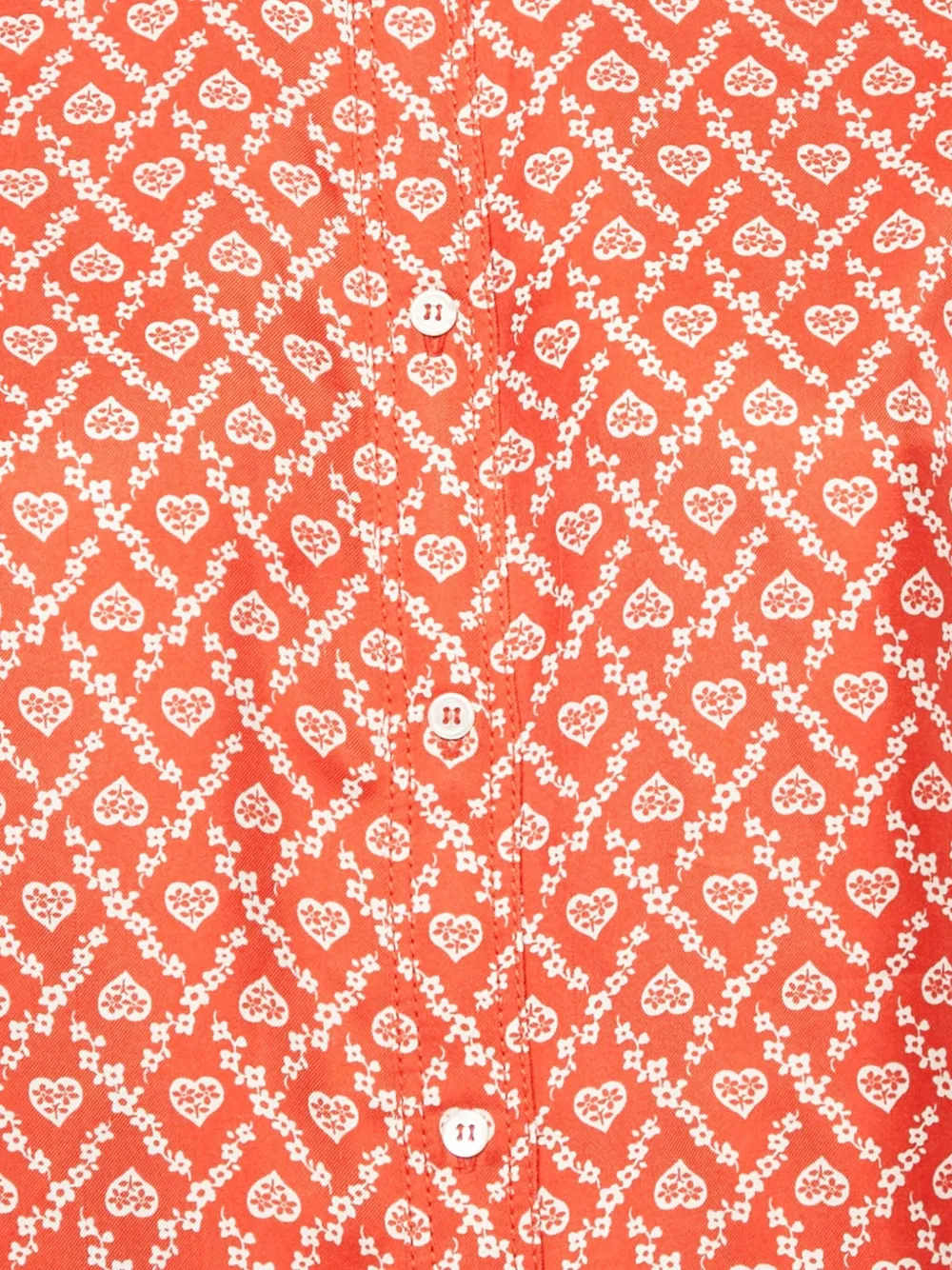 SANDRO Pre-owned Floral-print Silk Shirt In Red