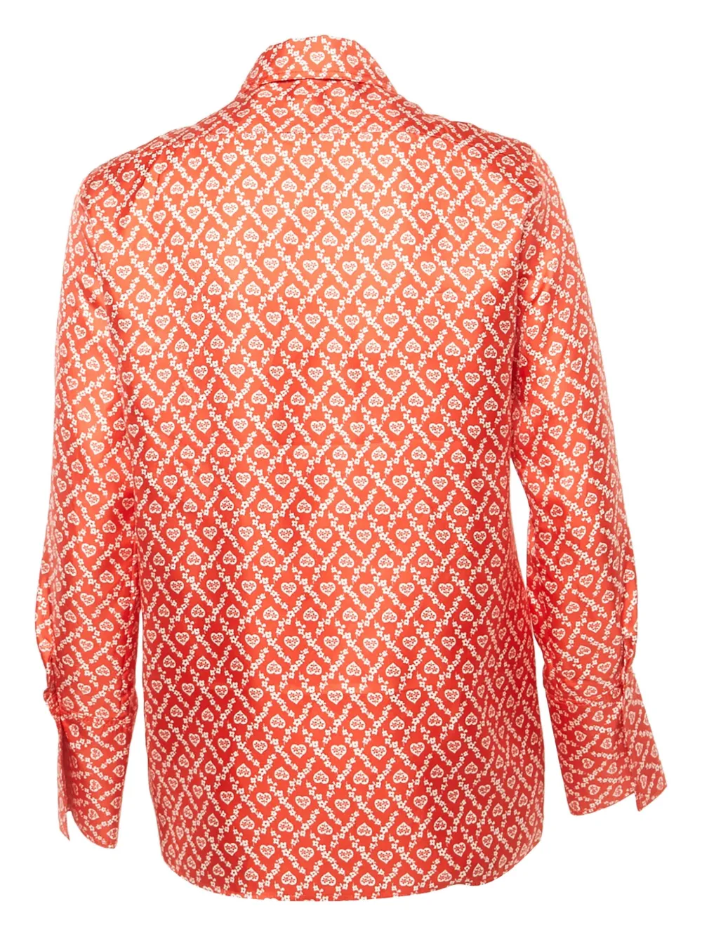 SANDRO Pre-owned Floral-print Silk Shirt In Red