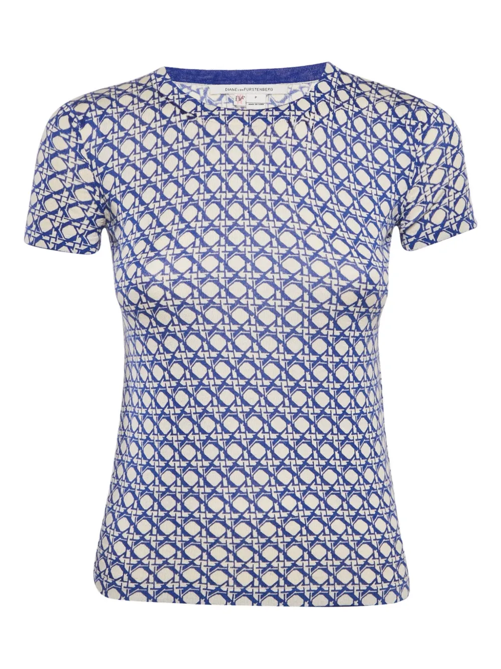 DVF Diane von Furstenberg abstract-print knit top | Blue | Image 1