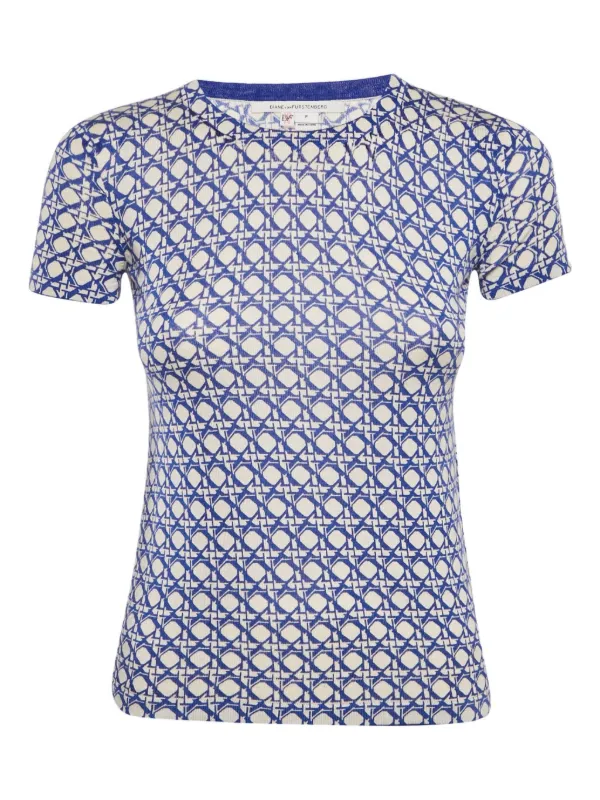 DVF Diane Von Furstenberg アブストラクトパターン ニットトップ 