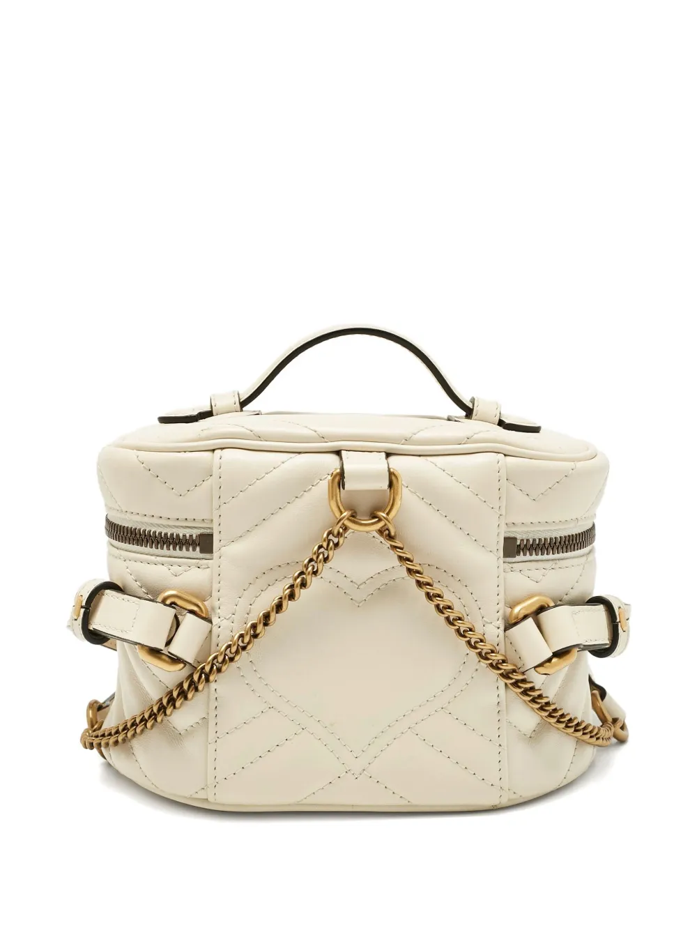 Pre-owned Gucci Gg Marmont Backpack In White