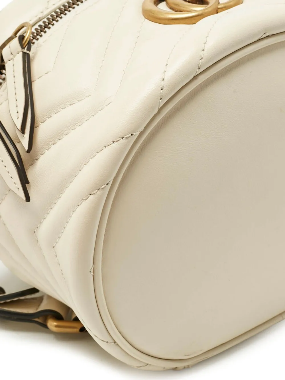 Pre-owned Gucci Gg Marmont Backpack In White