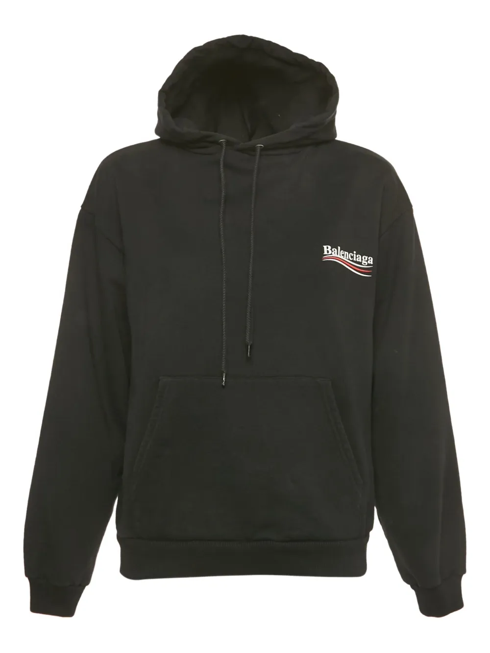 Pre-owned Balenciaga Logo-print Hoodie In Black