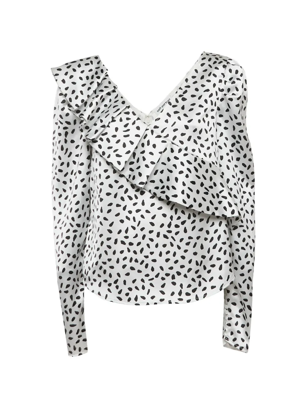 Self-Portrait printed satin blouse - Bianco