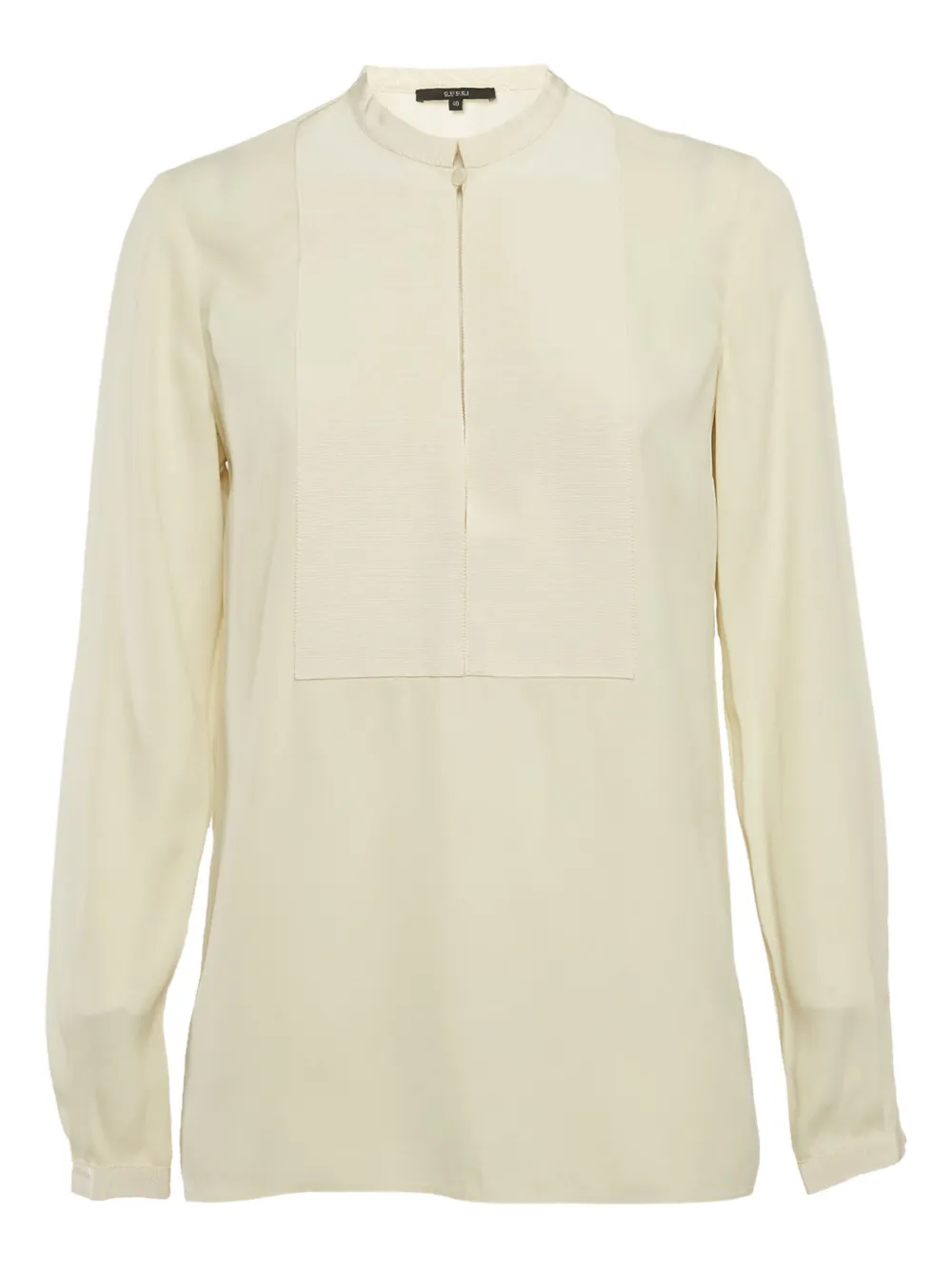 Pre-owned Gucci Ribbed-panel Blouse In Neutral